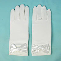 Matte Satin Gloves with Bow for Children Ages 3-6
