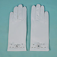 Small Gloves with Pearls and Rhinestone