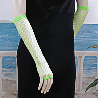 Fingerless Elbow Length Crochet Fishnet Gloves