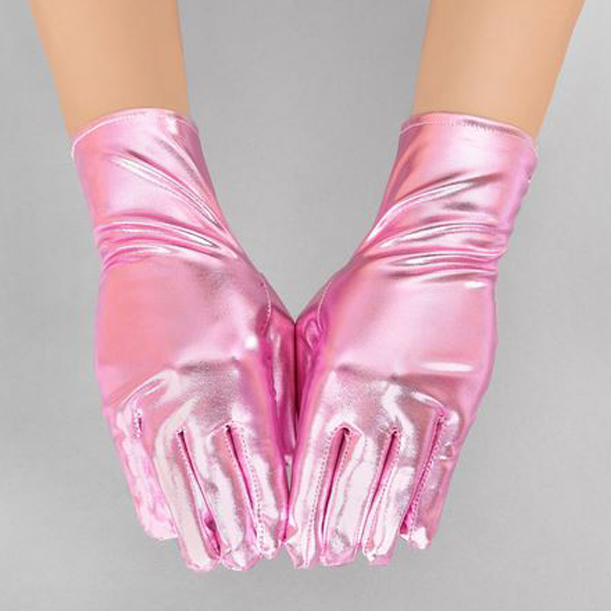 Metallic Shortie Gloves, a fashion accessorie - Evening Elegance