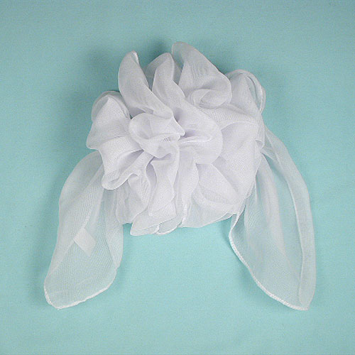 Large Full Puffy French Clip Chiffon Bow with Streamers, a fashion accessorie - Evening Elegance