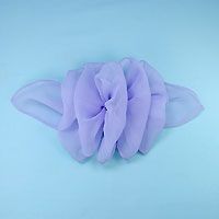 Small Puffy Chiffon Bow on French Clip Barrette