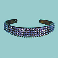 Wide Crystal Rhinestone Headband with Comb