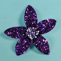 Glitter Flower Hair Clips with Wired Petals