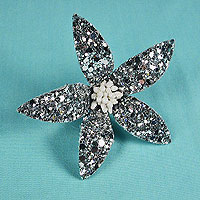 Glitter Flower Hair Clips with Wired Petals