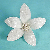 Glitter Flower Hair Clips with Wired Petals