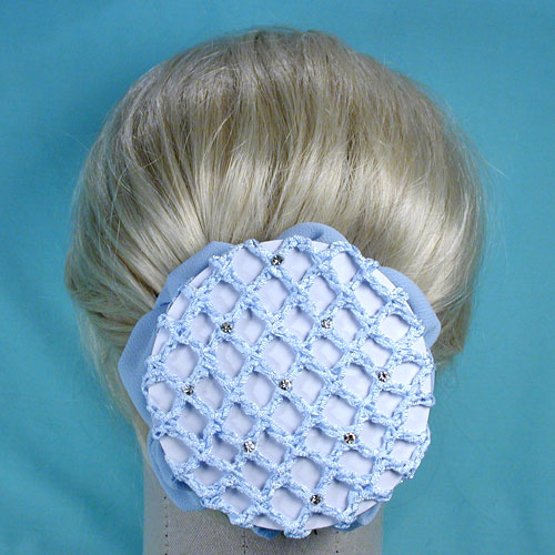 Rhinestone Studded Hair Bun Snood with Claws, a fashion accessorie - Evening Elegance