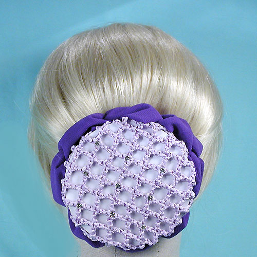 Rhinestone Studded Hair Bun Snood with Claws, a fashion accessorie - Evening Elegance