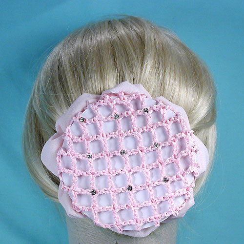 Rhinestone Studded Hair Bun Snood with Claws, a fashion accessorie - Evening Elegance