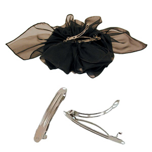 Extra Large French Clip Chiffon Hair Barrette Bow