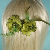 Set of Two Silk Flower Hair Clips