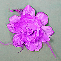 Large Flower and Feathers Hair Clip and Ponytail Holder