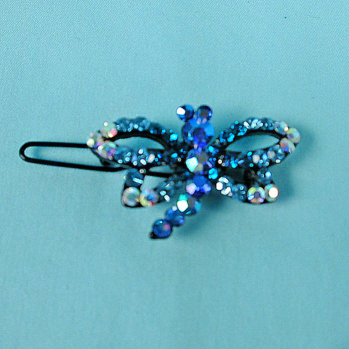 Small Dragonfly Rhinestone Barrette, a fashion accessorie - Evening Elegance