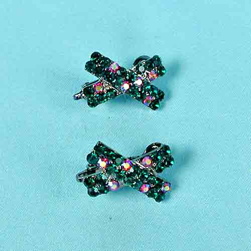 Set of Two Tiny Cross Barrette, a fashion accessorie - Evening Elegance