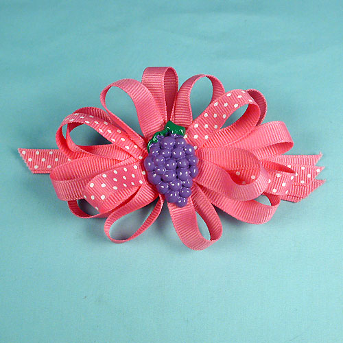 Ribbon Bow with Fruit Ornament, a fashion accessorie - Evening Elegance