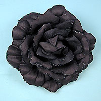 Large Flower Hair Clip and Ponytail Fastner with Glitter