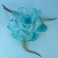 Sparkling Hair Flower Clip with Feathers