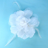 Sparkling Hair Flower Clip with Feathers