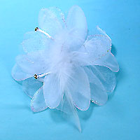 Chiffon, Net, Feather and Glitter Hair Clip