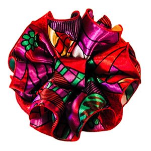 Large Satin Chiffon Print Jaw Clip Claw Bows