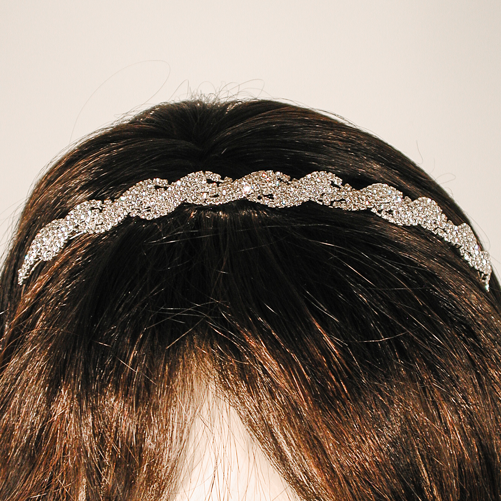 Sparkling Crystal Rhinestone Headband Two-Line Twisted Design, a fashion accessorie - Evening Elegance
