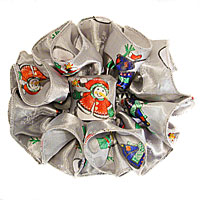 Snowman Christmas Satin Chiffon Jaw Clip Claw Hair Bows