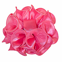Satin/Chiffon Large Ruffled Hair Bow on Salon  Claw Jaw Clips