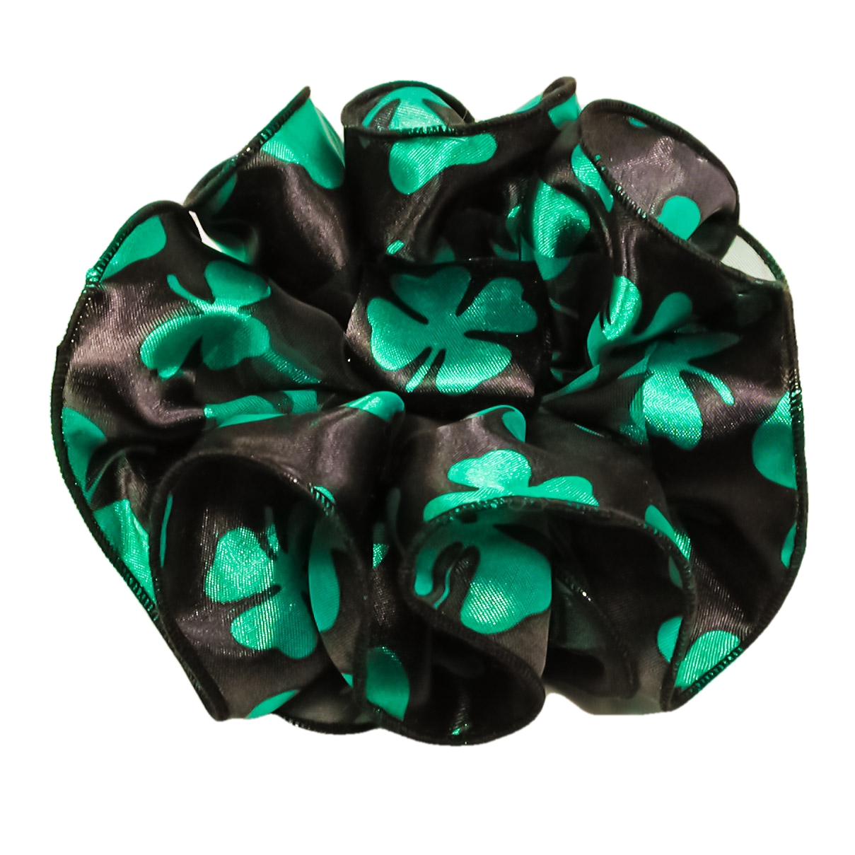 Shamrock Satin Chiffon Claw Jaw Clip Ruffled Fabric Bow, a fashion accessorie - Evening Elegance