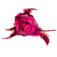Flower Claw with Featherd and Glitter