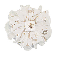 Christmas Gold Icon Ruffled Hair Bow