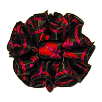Red Hat Society Black Print Jaw Clip Bow