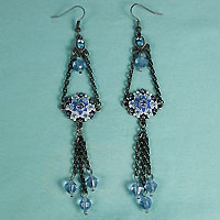Antique look very long dangle earings
