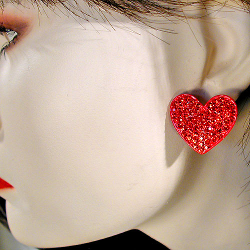 Stud Heart Earrings, a fashion accessorie - Evening Elegance