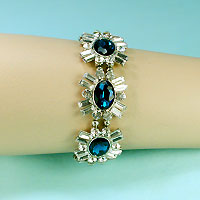 Medallion Braclet with Large Colored Stones