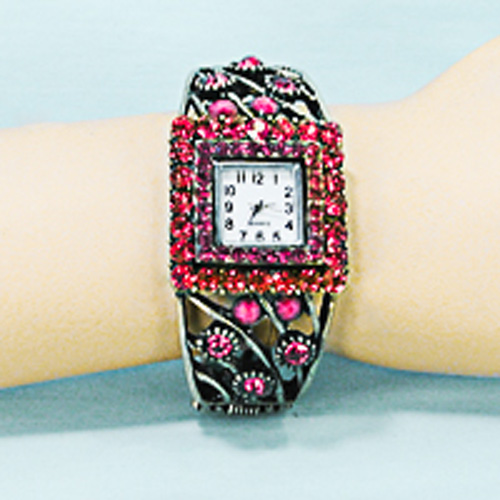 Vintage Look Crystal Rhinestone Watch, a fashion accessorie - Evening Elegance