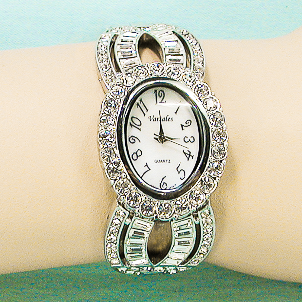 Brilliant Silver Crystal Rhinestone Fashion Watch, a fashion accessorie - Evening Elegance