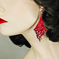 Extra Large Long Statement Crystal Rhinestone Earrings