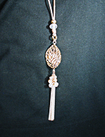 Large Cage Pendant with Tassel and Matching Earrings