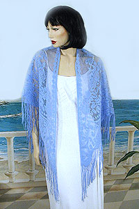Lace Shawl Wrap with a Raised Flower Design