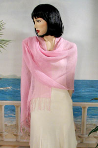 Loose Weave Linen Shawl Wrap with Body