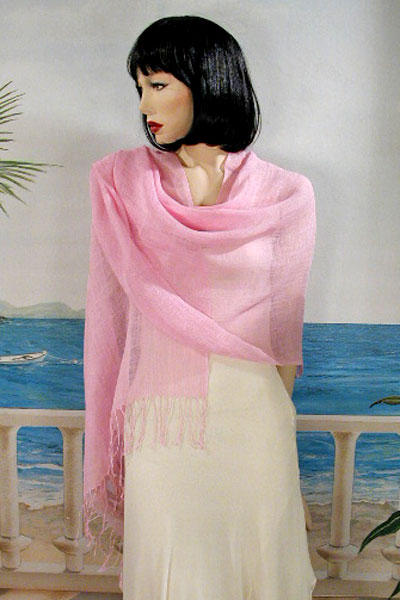 Loose Weave Linen Shawl Wrap with Body, a fashion accessorie - Evening Elegance