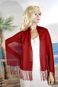 Fringed Scarf or Light Shawl Oblong Shawl