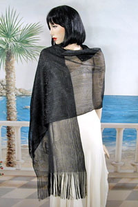 Stretchy Shawl with Metallic Threads