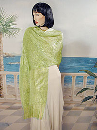 Stretchy Shawl with Metallic Threads