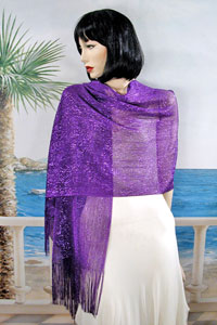 Stretchy Shawl with Metallic Threads