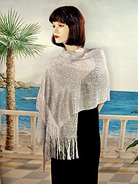 Stretchy Shawl with Metallic Threads