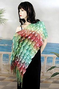 Ruffled Fringe Poncho