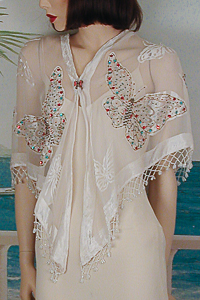 Butterfly Burnout Velvet Evening Shawl