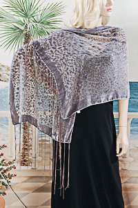 Luscious Animal Print Velvet Shawl 