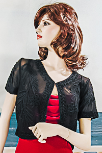 Short Bolero Jacket or Shrug with Braided Design